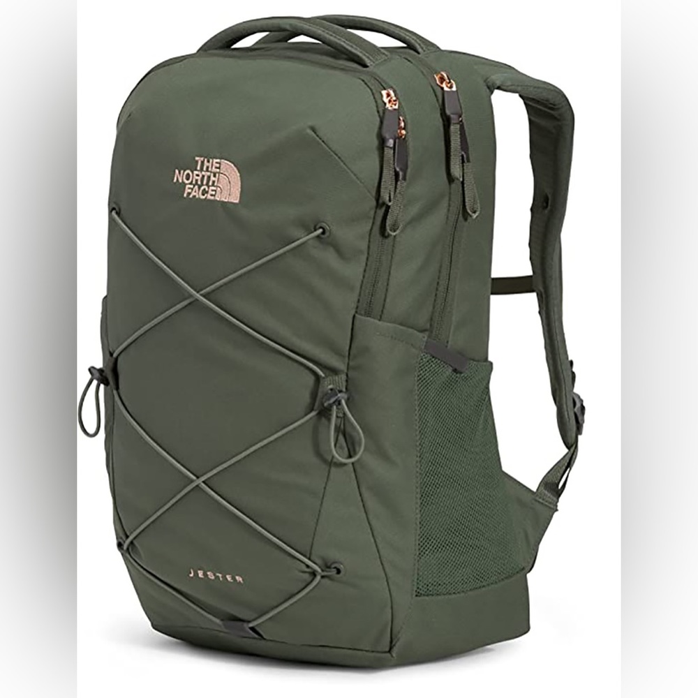 NWOT North Face Luxury Olive Green and Gold detailing Women’s Jester Backpack